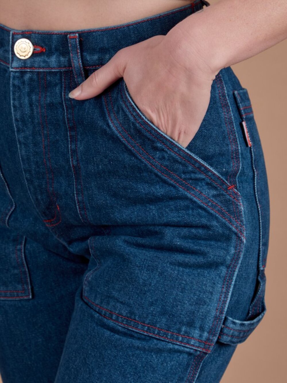 Big Bud Press Petite M Size Dark Wash Carpenter Jeans - Picture 3 of 10